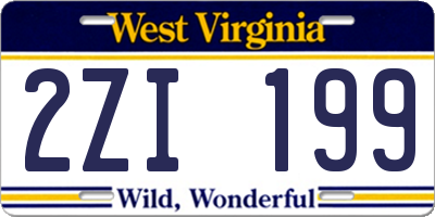 WV license plate 2ZI199