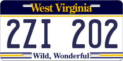 WV license plate 2ZI202