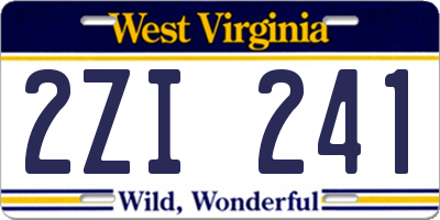 WV license plate 2ZI241