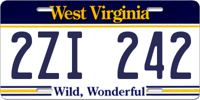 WV license plate 2ZI242