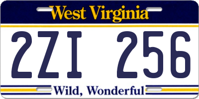 WV license plate 2ZI256