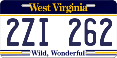 WV license plate 2ZI262