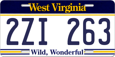 WV license plate 2ZI263