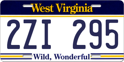 WV license plate 2ZI295