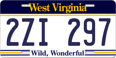 WV license plate 2ZI297