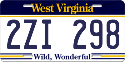 WV license plate 2ZI298