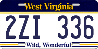 WV license plate 2ZI336
