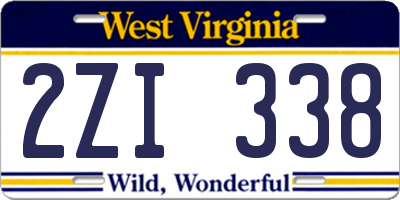 WV license plate 2ZI338