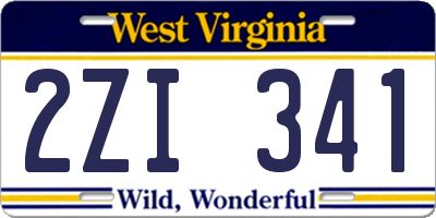 WV license plate 2ZI341
