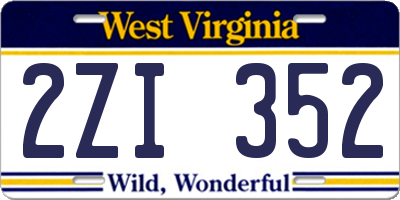 WV license plate 2ZI352