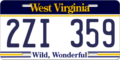 WV license plate 2ZI359