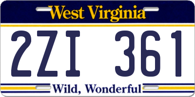 WV license plate 2ZI361