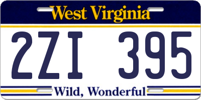 WV license plate 2ZI395