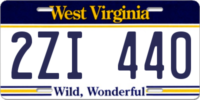 WV license plate 2ZI440