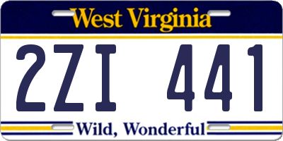 WV license plate 2ZI441