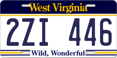 WV license plate 2ZI446