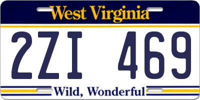 WV license plate 2ZI469