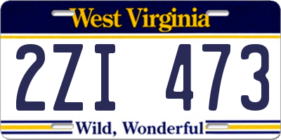 WV license plate 2ZI473