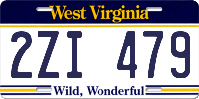 WV license plate 2ZI479