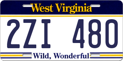 WV license plate 2ZI480