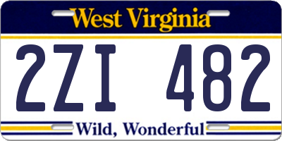 WV license plate 2ZI482