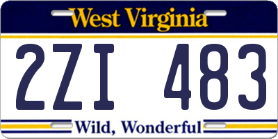 WV license plate 2ZI483