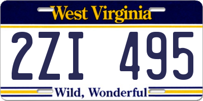 WV license plate 2ZI495