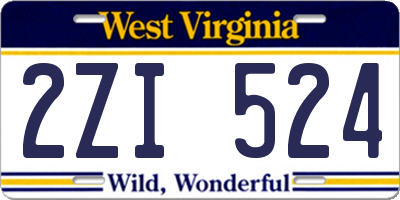 WV license plate 2ZI524