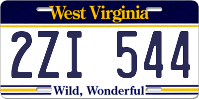 WV license plate 2ZI544
