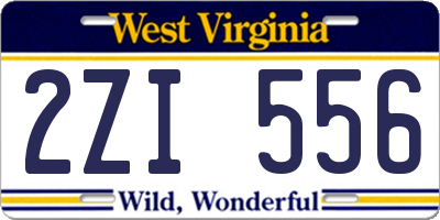 WV license plate 2ZI556