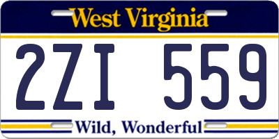 WV license plate 2ZI559