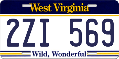WV license plate 2ZI569