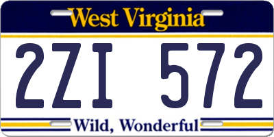 WV license plate 2ZI572