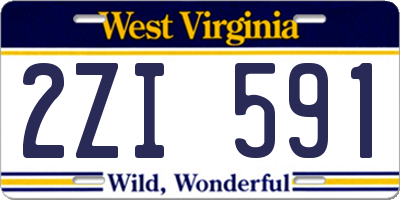 WV license plate 2ZI591