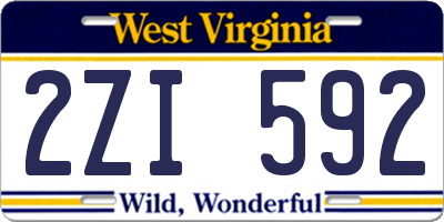 WV license plate 2ZI592