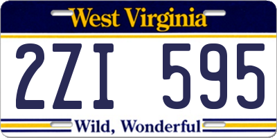 WV license plate 2ZI595