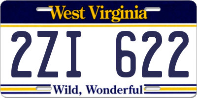 WV license plate 2ZI622