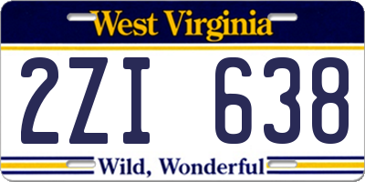 WV license plate 2ZI638