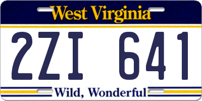 WV license plate 2ZI641