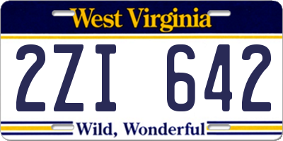 WV license plate 2ZI642