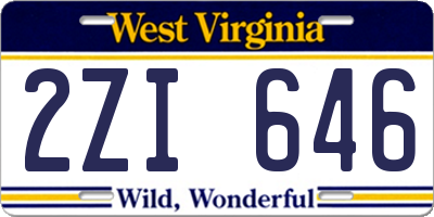 WV license plate 2ZI646