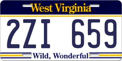 WV license plate 2ZI659