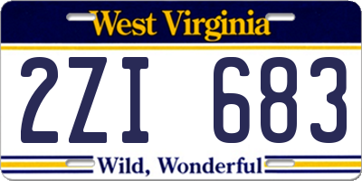 WV license plate 2ZI683