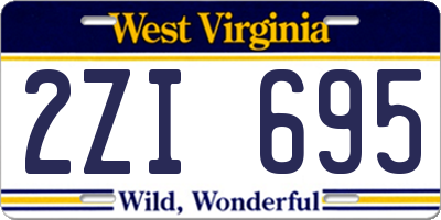 WV license plate 2ZI695