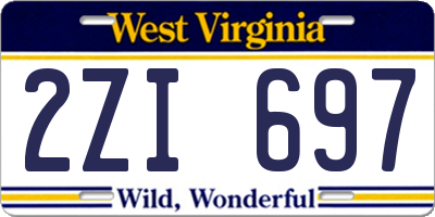 WV license plate 2ZI697