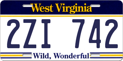 WV license plate 2ZI742