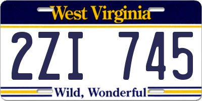 WV license plate 2ZI745