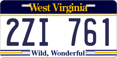 WV license plate 2ZI761