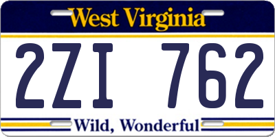 WV license plate 2ZI762