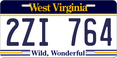 WV license plate 2ZI764